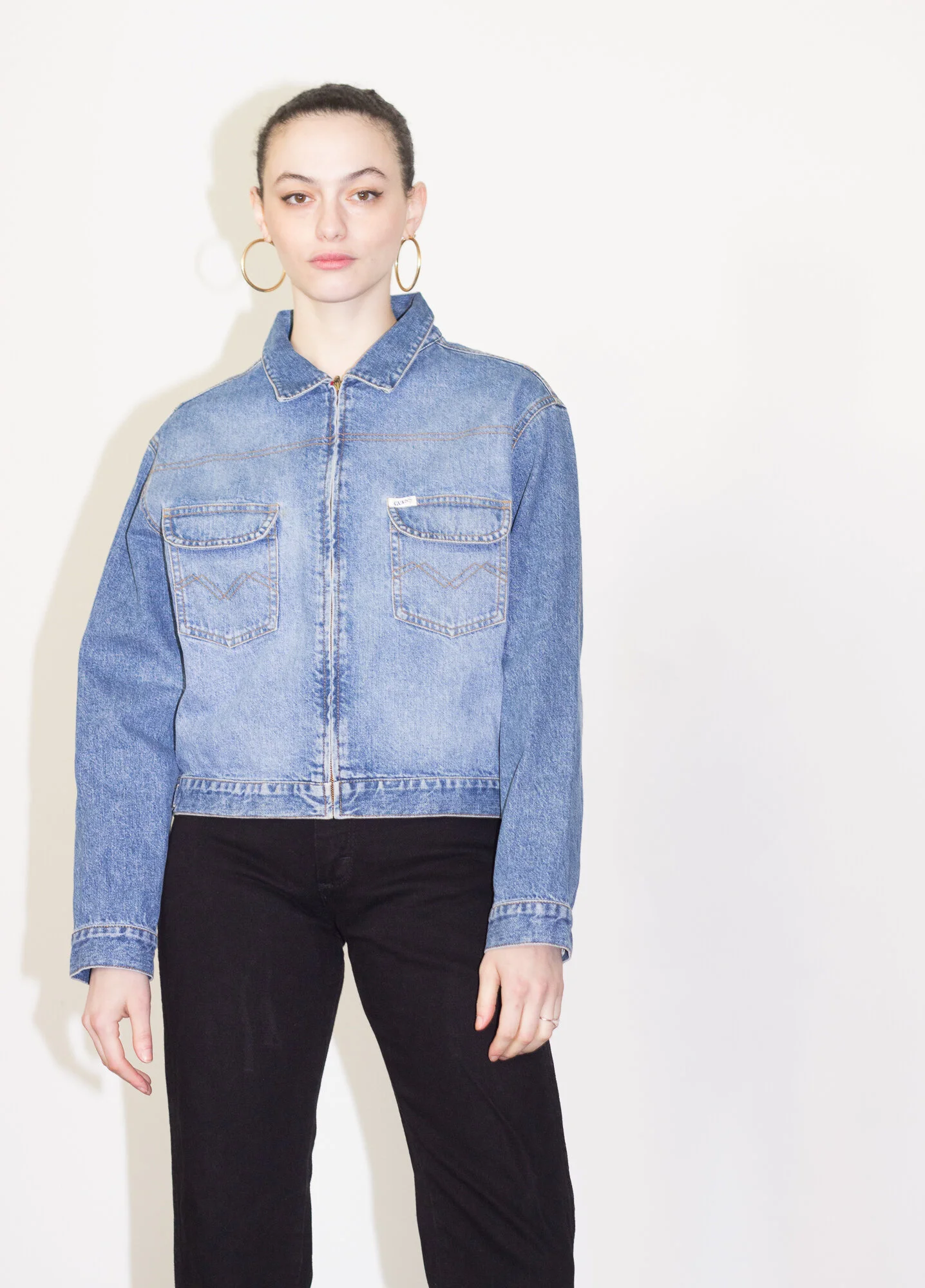 1980s Guess? Zippered Denim Jacket — Wayward Collection